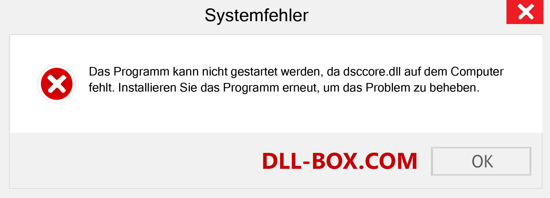 dsccore.dll-Datei fehlt?. Download für Windows 7, 8, 10 - Fix dsccore dll Missing Error unter Windows, Fotos, Bildern