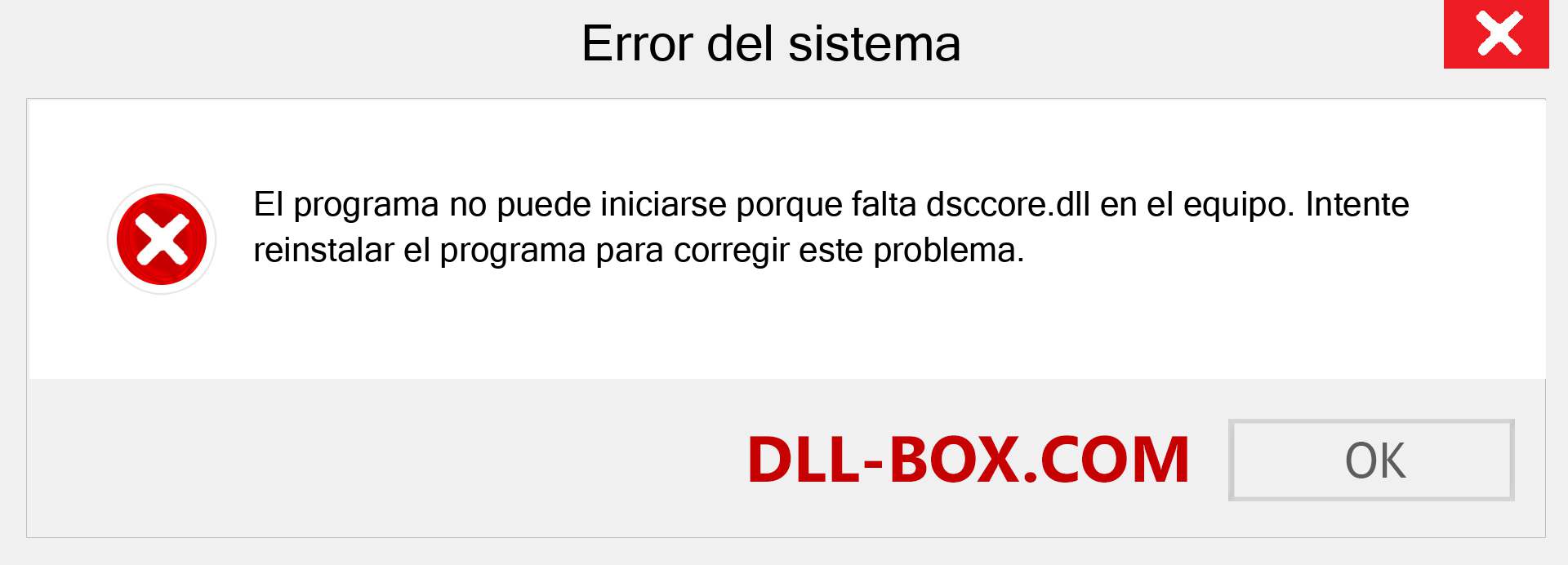 ¿Falta el archivo dsccore.dll ?. Descargar para Windows 7, 8, 10 - Corregir dsccore dll Missing Error en Windows, fotos, imágenes