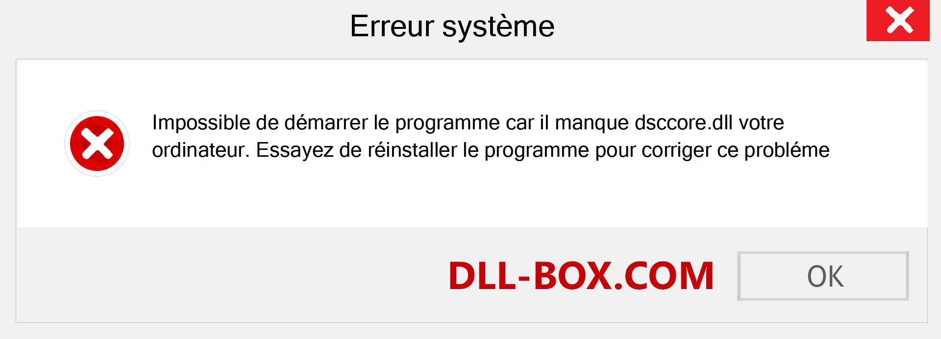 Le fichier dsccore.dll est manquant ?. Télécharger pour Windows 7, 8, 10 - Correction de l'erreur manquante dsccore dll sur Windows, photos, images